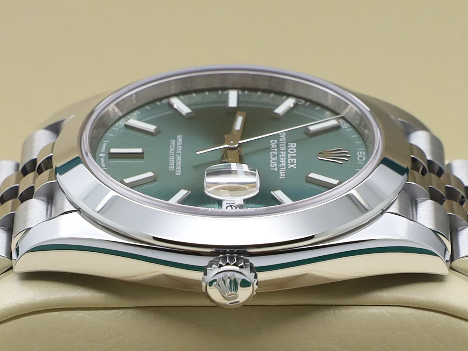 GENTS ROLEX DATEJUST 41mm 126300 STAINLESS STEEL MINT GREEN DIAL UNWORN 2025 UK B&P - Image 7