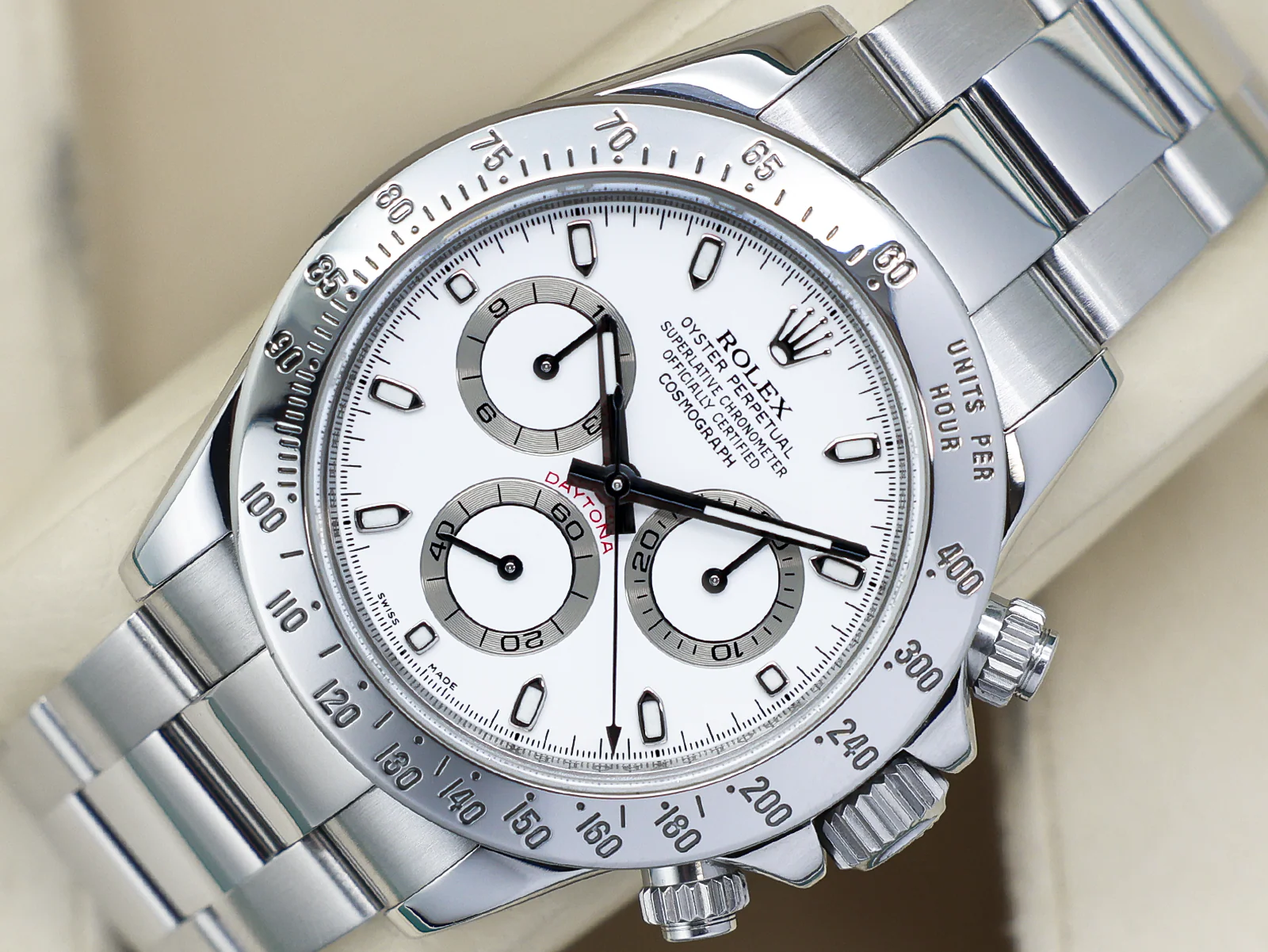 GENTS ROLEX DAYTONA 116520 STAINLESS STEEL WHITE DIAL WARRANTY 2010 B&P - Image 3