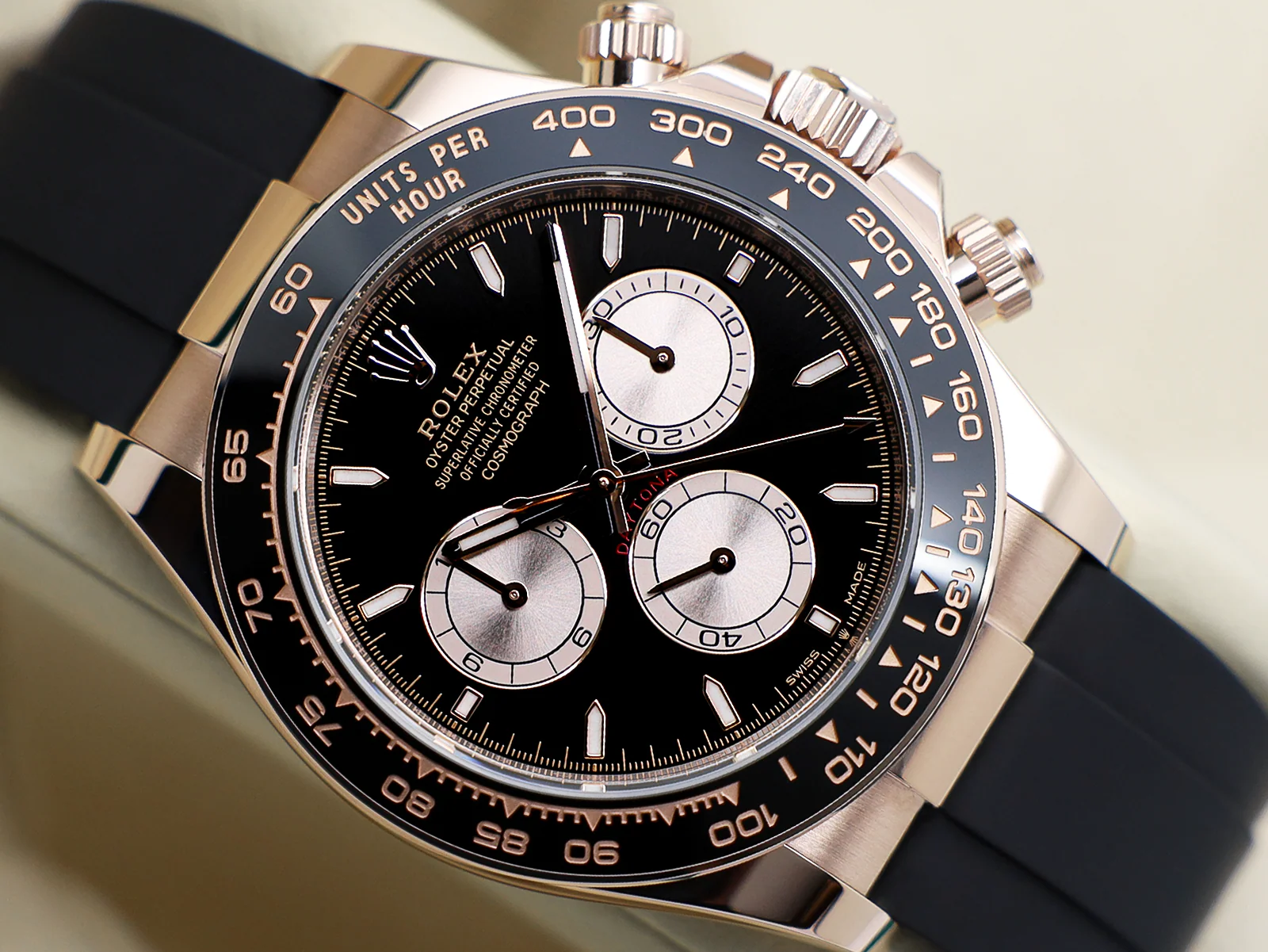 GENTS ROLEX DAYTONA 18ct ROSE GOLD OYSTERFLEX 126515LN BLACK DIAL NEW MODEL WARRANTY 2025 UK B&P - Image 6