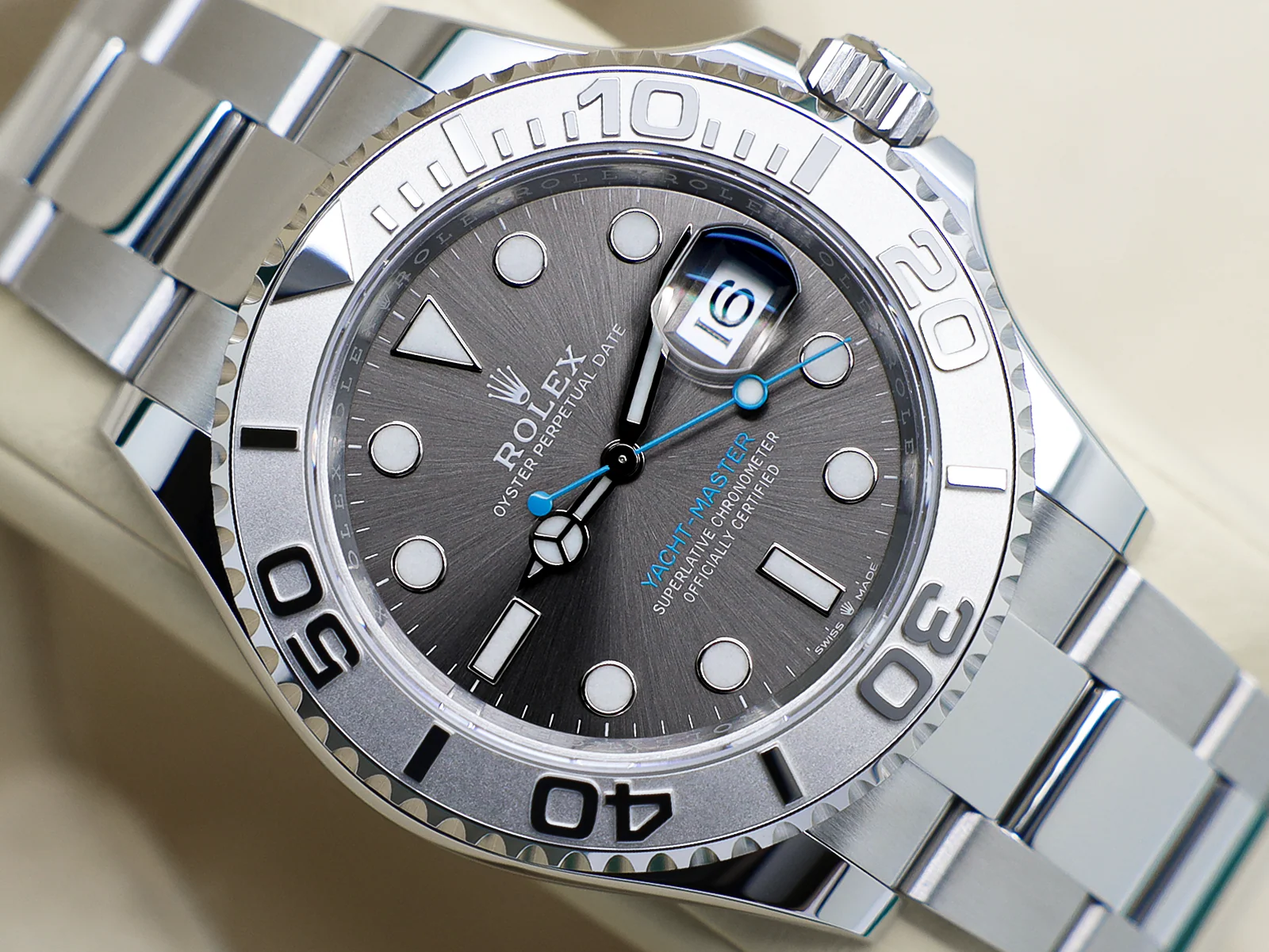GENTS ROLEX YACHT-MASTER 40 126622 STAINLESS STEEL RHODIUM DIAL WARRANTY 2025 UK B&P - Image 6