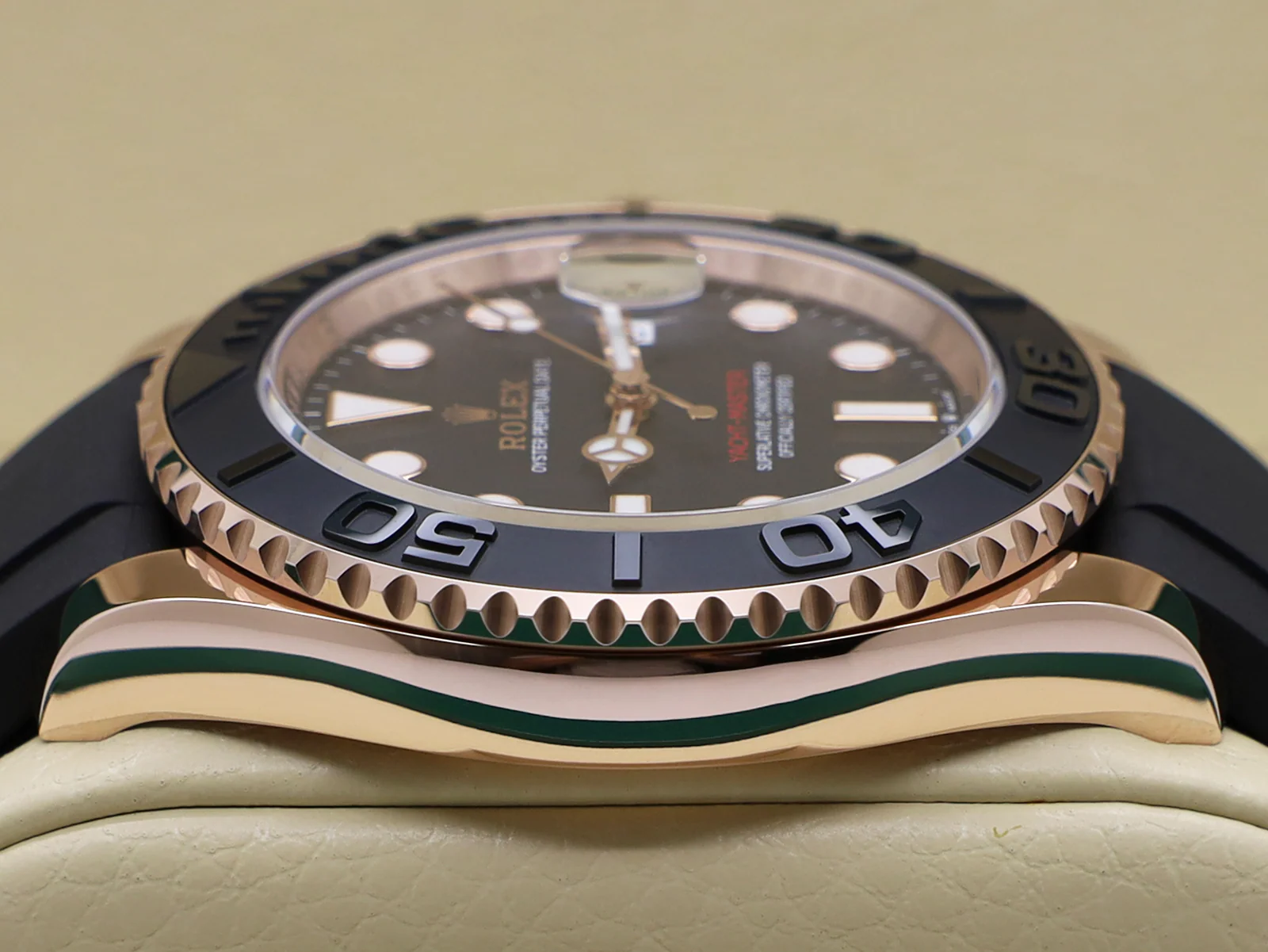 GENTS ROLEX YACHT-MASTER 40mm 126655 18ct ROSE GOLD OYSTERFLEX BLACK DIAL WARRANTY 2024 UK B&P - Image 7