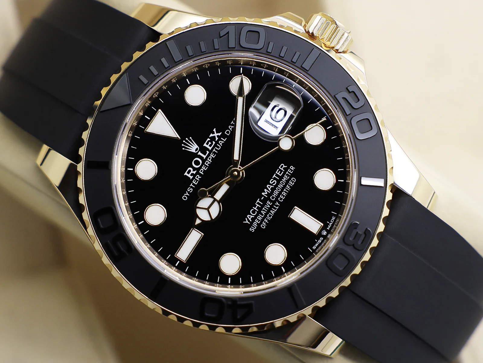 GENTS ROLEX YACHT-MASTER 42mm 226658 18ct YELLOW GOLD OYSTERFLEX STICKERS WARRANTY 2024 UK B&P - Image 3