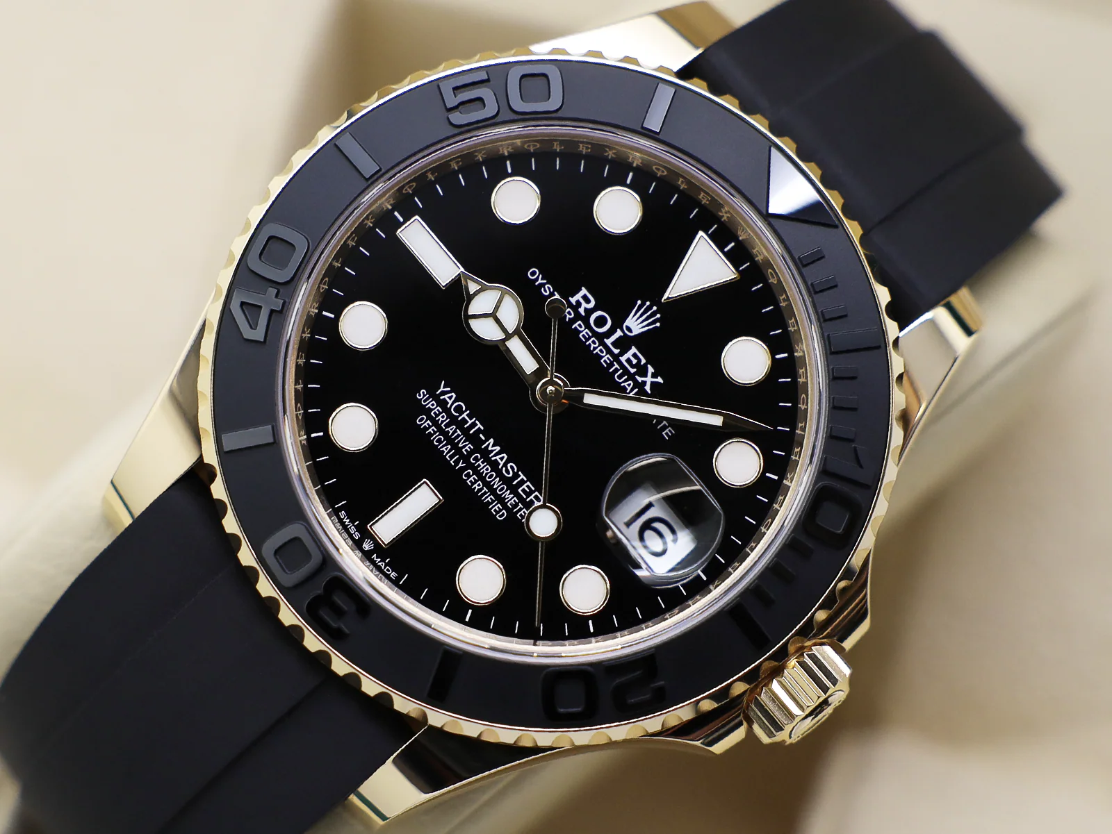 GENTS ROLEX YACHT-MASTER 42mm 226658 18ct YELLOW GOLD OYSTERFLEX STICKERS WARRANTY 2024 UK B&P - Image 6