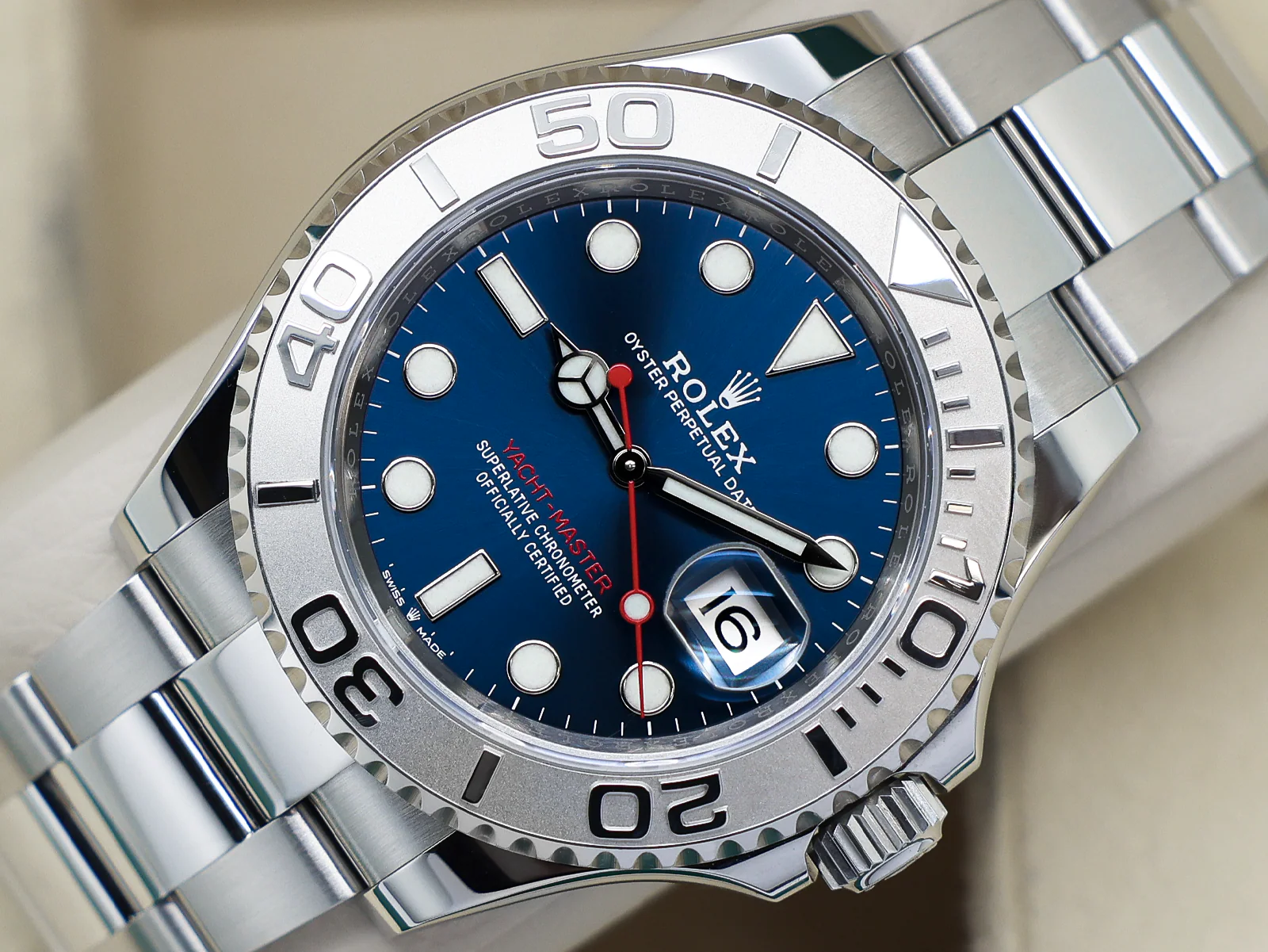 GENTS ROLEX YACHT-MASTER 40 126622 STAINLESS STEEL BLUE DIAL WARRANTY 2019 UK B&P - Image 3