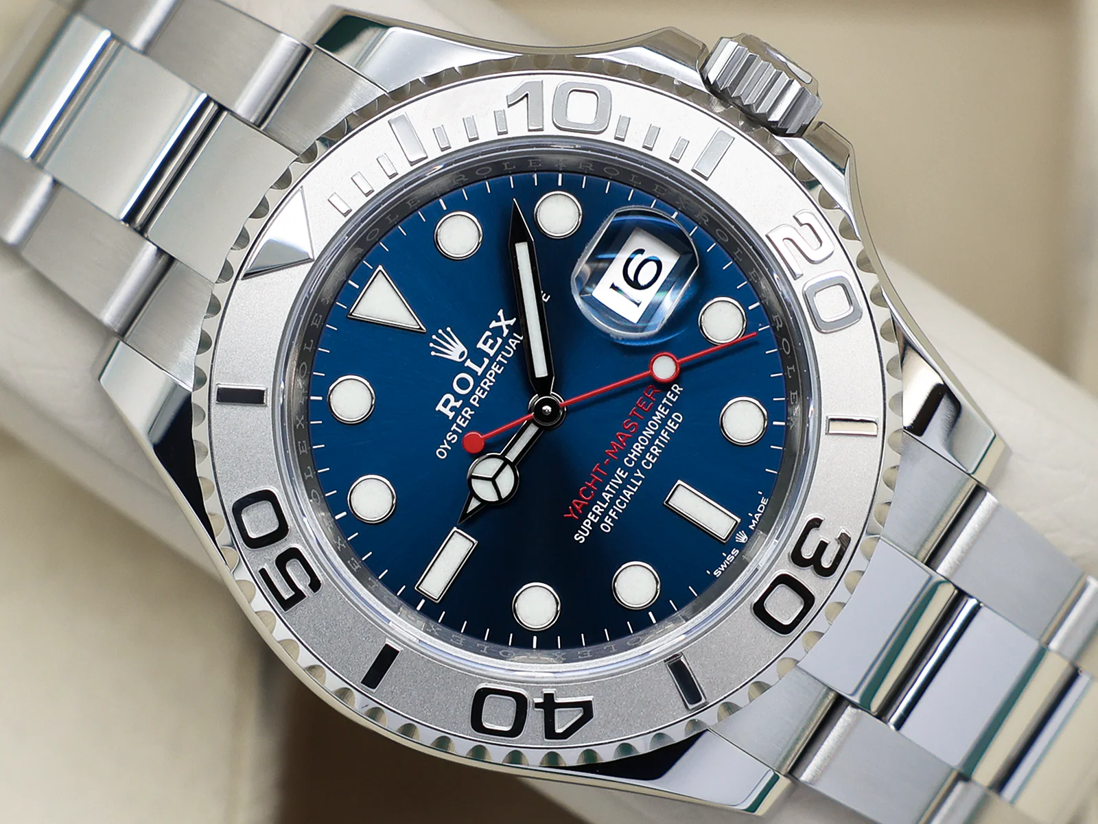 GENTS ROLEX YACHT-MASTER 40 126622 STAINLESS STEEL BLUE DIAL WARRANTY 2019 UK B&P - Image 6