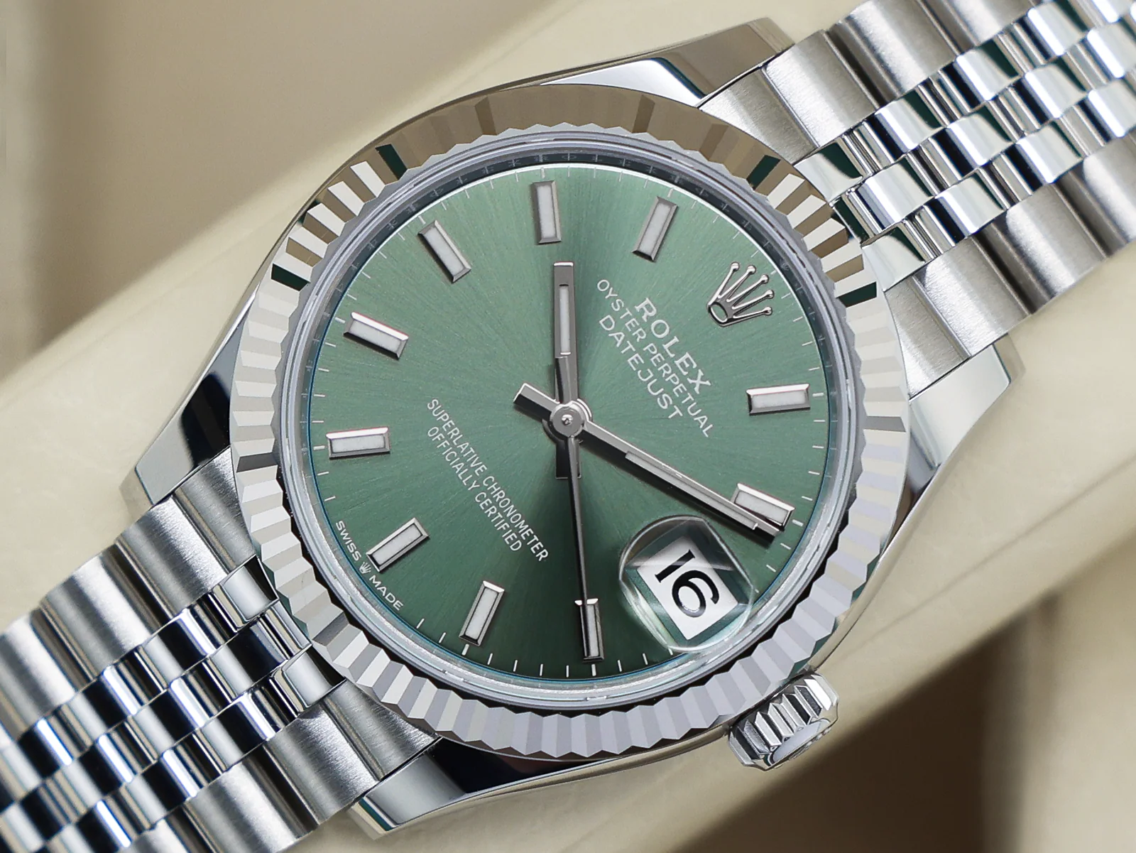 LADIES ROLEX DATEJUST MIDSIZE 31mm 278274 STAINLESS STEEL MINT GREEN DIAL UNWORN 2025 UK B&P - Image 3