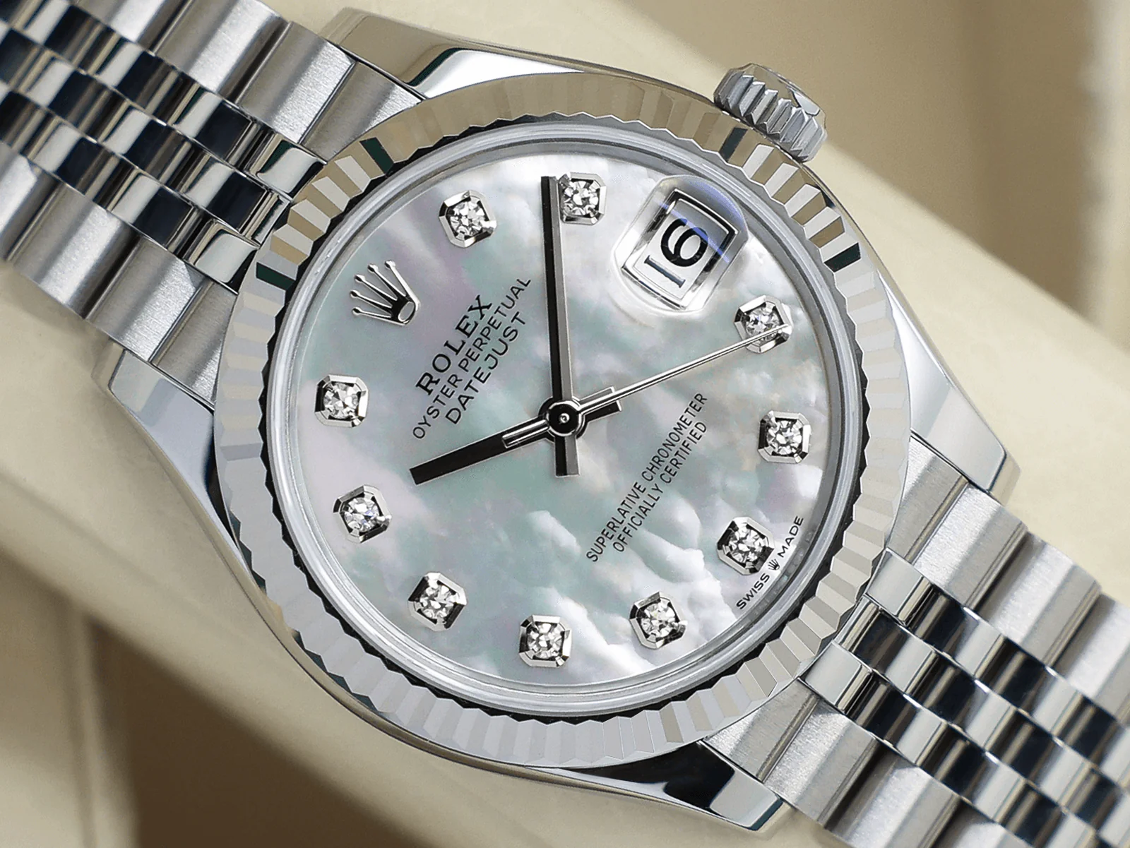 LADIES ROLEX DATEJUST MIDSIZE 31mm 278274 STEEL WHITE MOTHER OF PEARL DIAMOND DIAL UNWORN 2025 UK B&P - Image 6