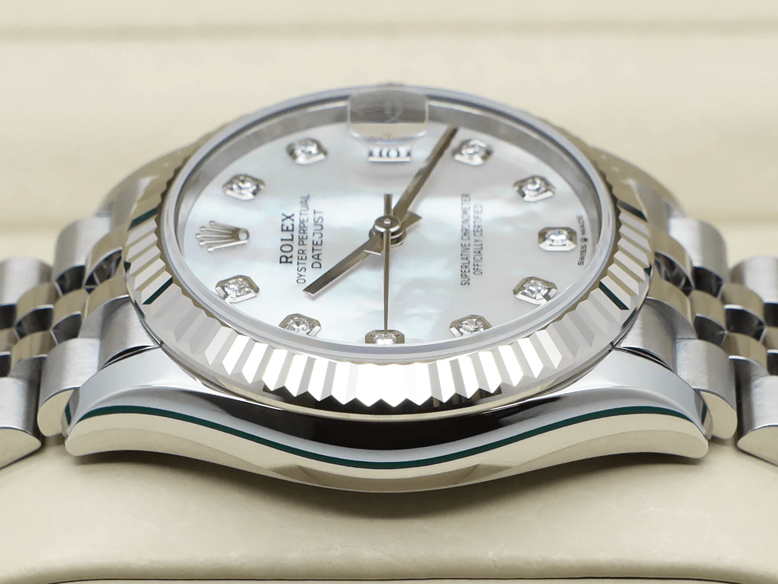 LADIES ROLEX DATEJUST MIDSIZE 31mm 278274 STEEL WHITE MOTHER OF PEARL DIAMOND DIAL UNWORN 2025 UK B&P - Image 7
