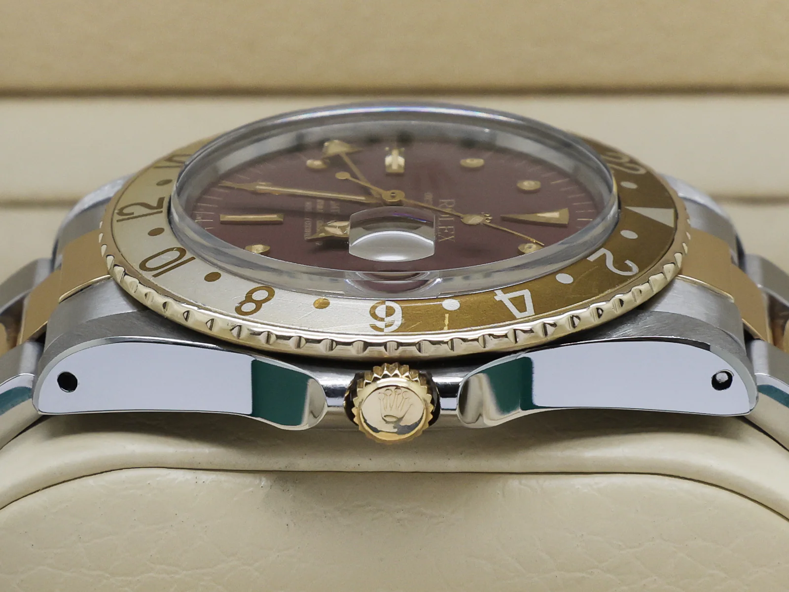 ROLEX GMT-MASTER ROOT BEER 1675 18ct YELLOW GOLD/STEEL NIPPLE DIAL WARRANTY 1980 UK B&P - Image 7