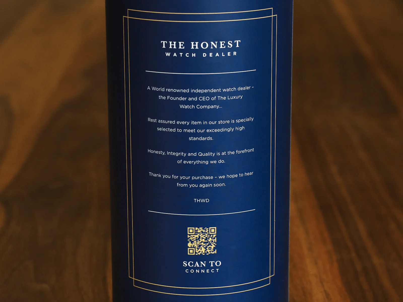 THE HONEST WATCH DEALER BLUE AND GOLD STAINLESS STEEL DRINKS CONTAINER WITH BOX - Image 4